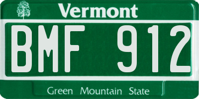 VT license plate BMF912