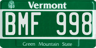 VT license plate BMF998