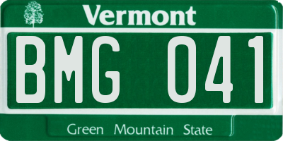 VT license plate BMG041