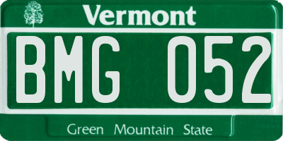 VT license plate BMG052