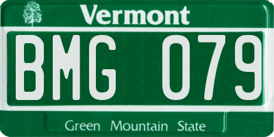 VT license plate BMG079