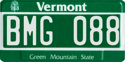 VT license plate BMG088