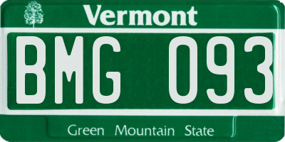 VT license plate BMG093