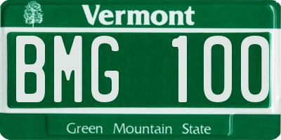 VT license plate BMG100
