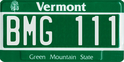 VT license plate BMG111