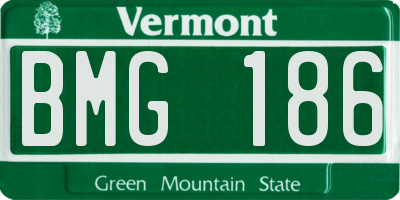 VT license plate BMG186
