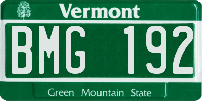 VT license plate BMG192