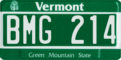 VT license plate BMG214