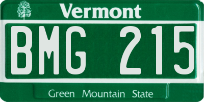 VT license plate BMG215