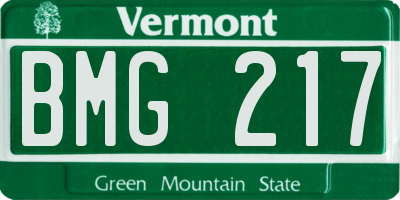 VT license plate BMG217