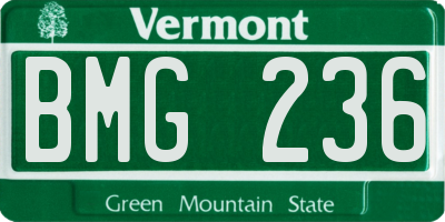 VT license plate BMG236