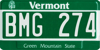 VT license plate BMG274