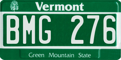 VT license plate BMG276