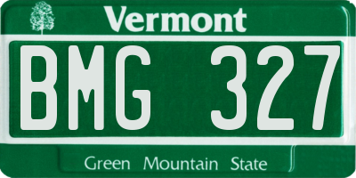 VT license plate BMG327