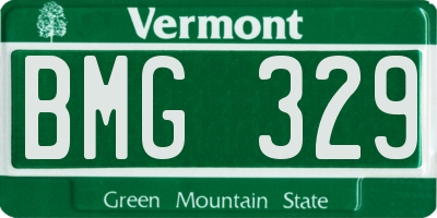 VT license plate BMG329