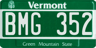 VT license plate BMG352