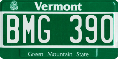 VT license plate BMG390