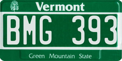 VT license plate BMG393