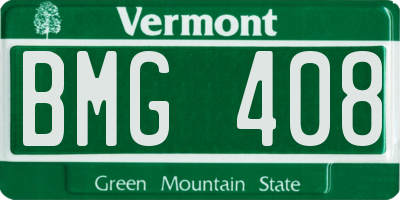 VT license plate BMG408