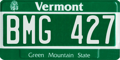 VT license plate BMG427