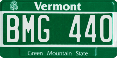 VT license plate BMG440