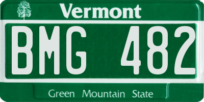 VT license plate BMG482
