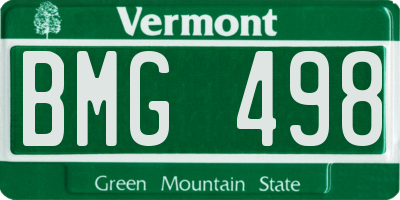 VT license plate BMG498