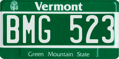 VT license plate BMG523