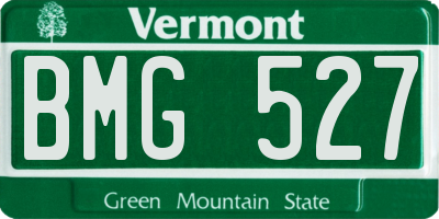 VT license plate BMG527