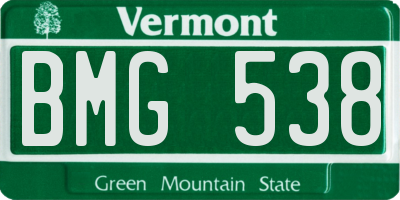 VT license plate BMG538