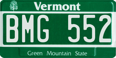VT license plate BMG552