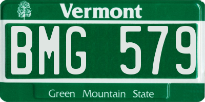 VT license plate BMG579