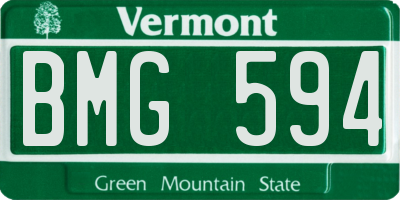 VT license plate BMG594
