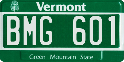VT license plate BMG601