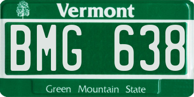 VT license plate BMG638