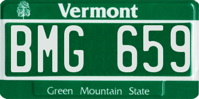 VT license plate BMG659