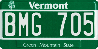 VT license plate BMG705