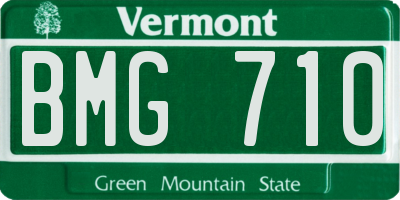 VT license plate BMG710