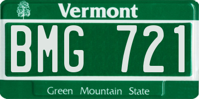 VT license plate BMG721