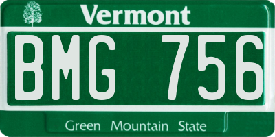 VT license plate BMG756