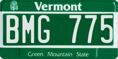 VT license plate BMG775