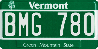 VT license plate BMG780