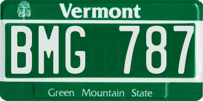 VT license plate BMG787