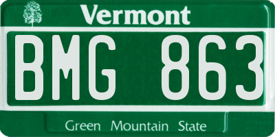 VT license plate BMG863
