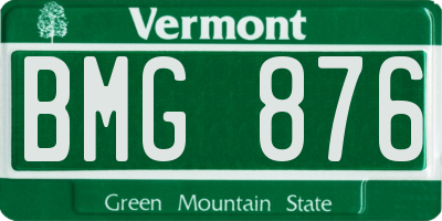 VT license plate BMG876