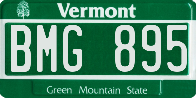 VT license plate BMG895