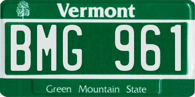 VT license plate BMG961
