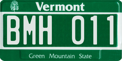 VT license plate BMH011