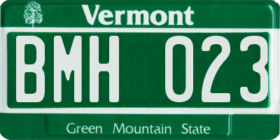 VT license plate BMH023
