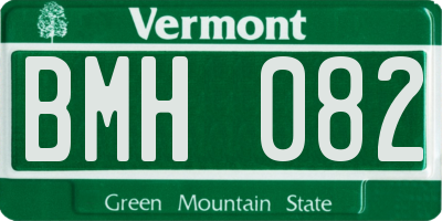 VT license plate BMH082